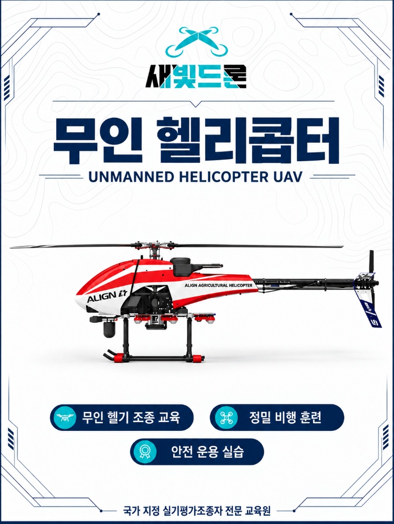 무인 헬리콥터 UAV 포스터 - 새빛드론 무인 헬리콥터